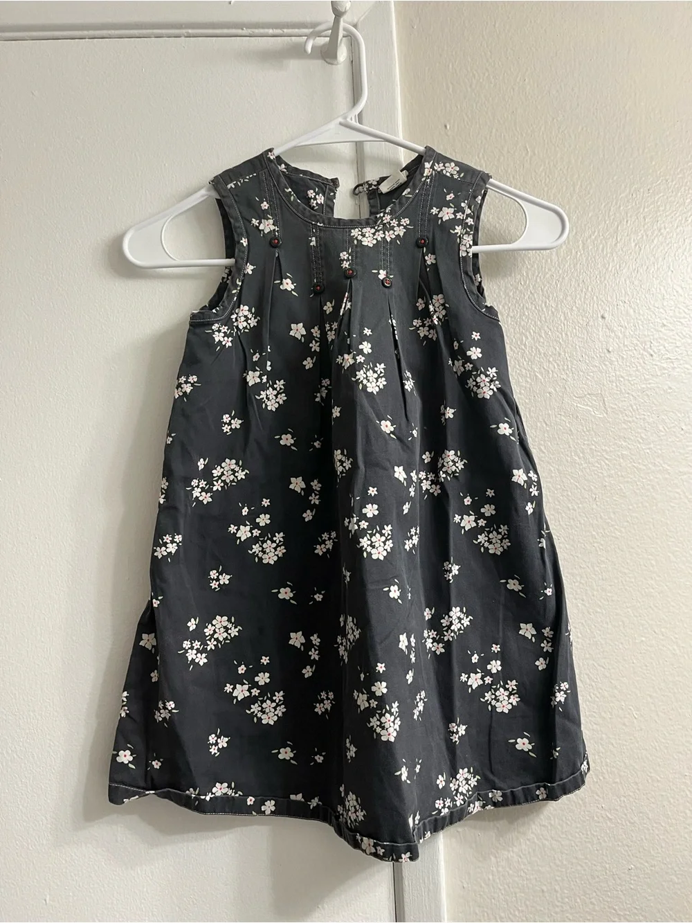 Vintage GAP Black Floral Sleeveless Girls Dress